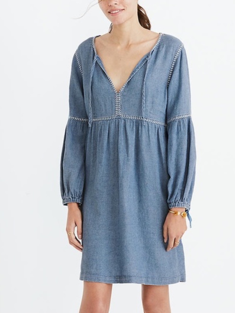 Madewell Denim Chambray Babydoll Dress